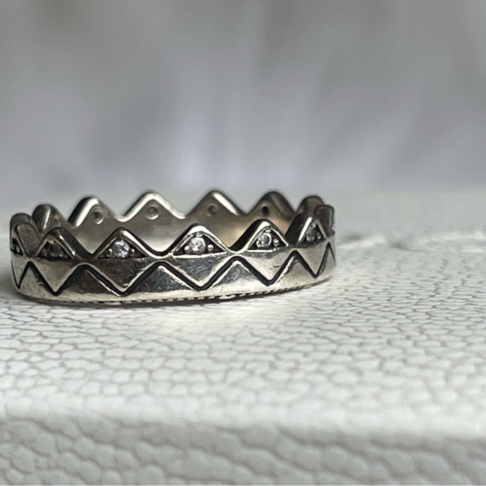 Authentic Pandora | Exotic Crown Ring Sterling Silver Cubic Zirconia Size 6.25